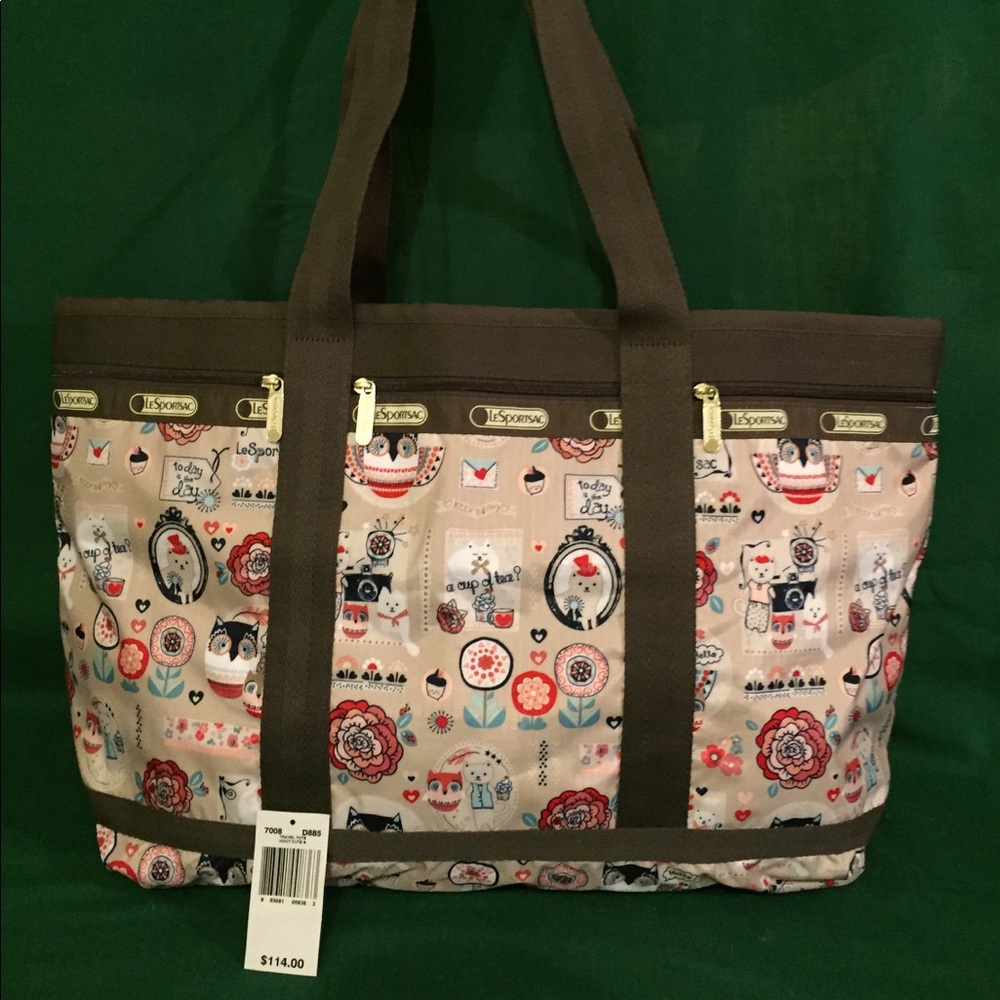 NWT Lesportsac Large Travel Tote Hoot Cute S